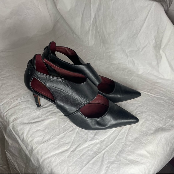 Coach Black and Burgundy Heels - Picture 1 of 8